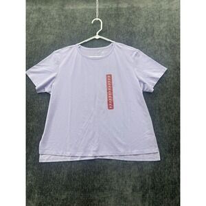 Members Mark Active T Shirt Womens XL Light Purple Short Sleeve Relaxed Fit